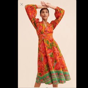 farm rio tropical midi dress, size s